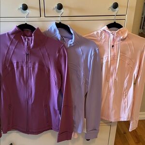 Bundle of 3:define Purple, Lavender, and Pink (hooded)Jackets